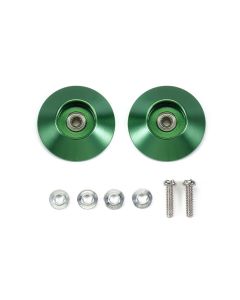 Mini 4WD GUP HG 19mm Tapered Aluminum Ball-Race Rollers Green (Ringless) (2 pieces) - Official Product Image 1