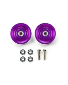 Mini 4WD GUP HG 19mm Tapered Aluminum Ball-Race Rollers Purple (Ringless) (2 pieces) - Official Product Image