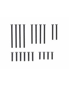 Mini 4WD GUP Stainless Steel Countersunk Screw Set Black (10mm x 4, 12mm x 6, 20mm x 2, 25 & 30mm x 4 each) - Official Product Image