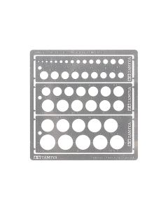 Tamiya Modeling Template (Round, 1-12.5mm) (89 x 87 x 0.1mm) - Official Product Image 1