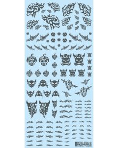 Tattoo Decals 02 (Skull) Gray (110mm x 235mm) (1 sheet) - Official Product Image 1