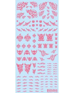Tattoo Decals 02 (Skull) Pink (110mm x 235mm) (1 sheet) - Official Product Image 1