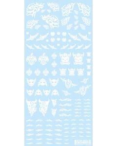 Tattoo Decals 02 (Skull) White (110mm x 235mm) (1 sheet) - Official Product Image 1