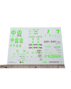 TND Decals B Gray & Fluorescent Green (14cm x 10cm) (1 sheet) - Official Product Image 1