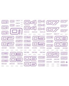 TR Number Decals 2 Light Purple (14cm x 10cm) (1 sheet) - Official Product Image 1