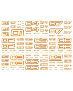 TR Number Decals 2 Orange (14cm x 10cm) (1 sheet) - Official Product Image 1