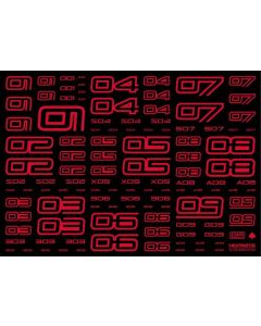 TR Number Decals 2 Red (14cm x 10cm) (1 sheet)  - Official Product Image 1
