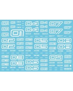 TR Number Decals 2 White (14cm x 10cm) (1 sheet) - Official Product Image 1