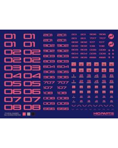 TR Number Decals Pink (14cm x 10cm) (1 sheet) - Official Product Image 1