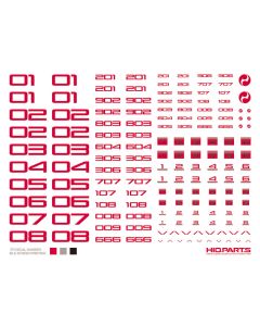 TR Number Decals Red (14cm x 10cm) (1 sheet) - Official Product Image 1