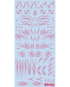 Tribal Lotus Decals M Red (110mm x 235mm) (1 sheet) - Official Product Image 1