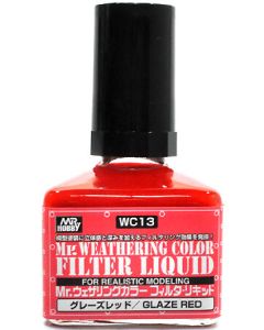 WC13 Mr. Weathering Color Filter Liquid Glaze Red (40ml) - Official Product Image