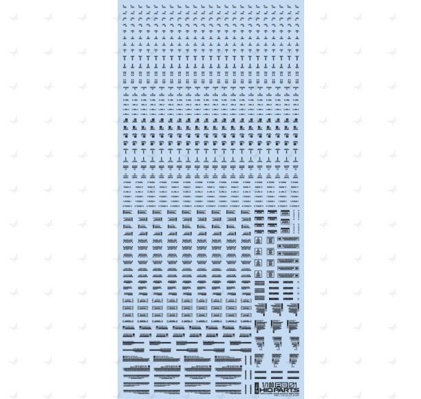 1/100 RB01 Caution Decals One Color Dark Gray (110mm x 235mm) (1 sheet)