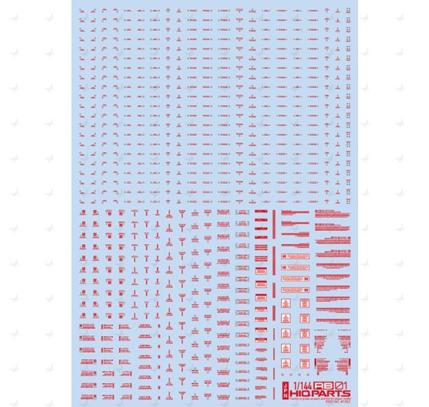1/144 RB01 Caution Decals Red & Gray (110mm x 156mm) (1 sheet)