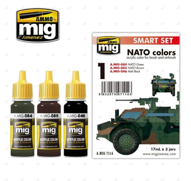 Ammo Acrylic Paint Smart Set (17ml x 3) #01 NATO Colors