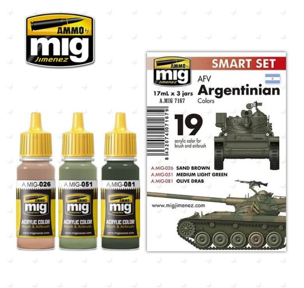 Ammo Acrylic Paint Smart Set (17ml x 3) #19 AFV Argentinian Colors