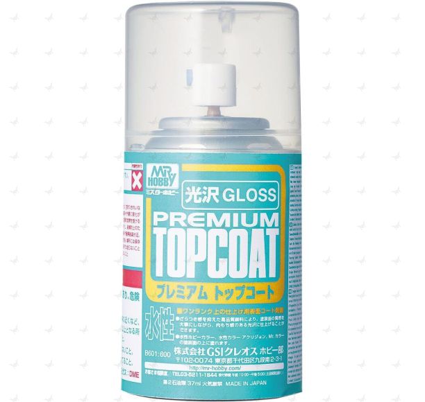 B601 Mr. Premium Topcoat (Aqueous) Gloss Spray (86ml)