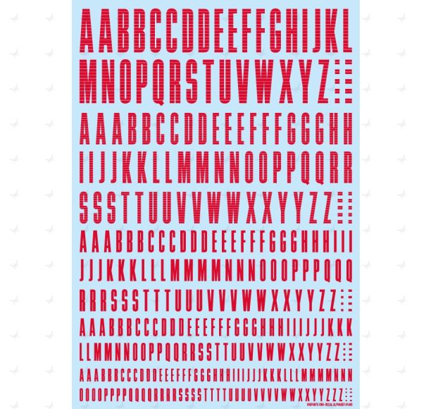 CND Alphabet Decals Red (110mm x 156mm) (1 sheet)