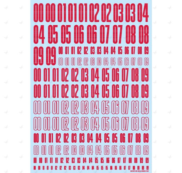 CND Number Decals Red (110mm x 156mm) (1 sheet)