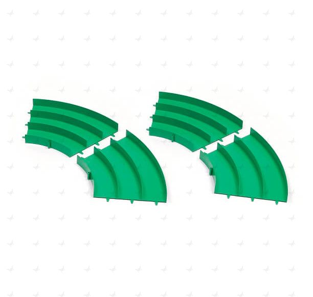 Expansion Curve Section Set for Mini 4WD Japan Cup Junior Circuit (Green, 4 pieces)