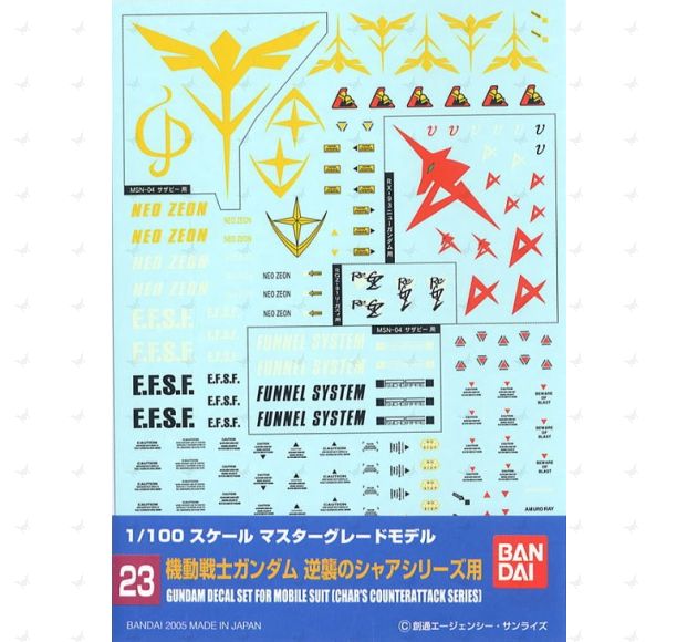 Gundam Decal #023 for 1/100 scale Char's Counterattack MS