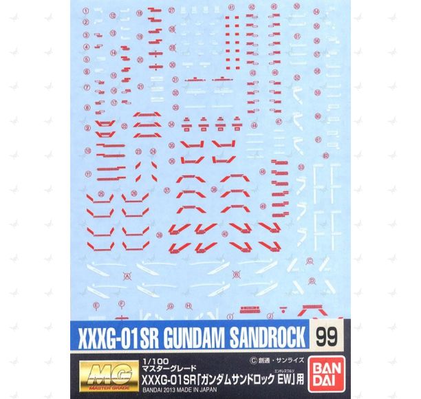 Gundam Decal #099 for 1/100 MG Gundam Sandrock Endless Waltz ver.
