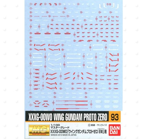 Gundam Decal #093 for 1/100 MG Wing Gundam Proto Zero Endless Waltz ver.
