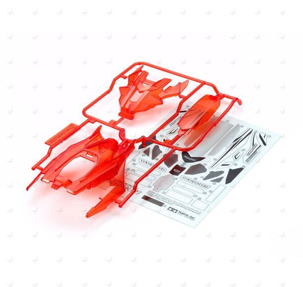 Mini 4WD GUP DCR-01 Body Parts Set (Clear Red)