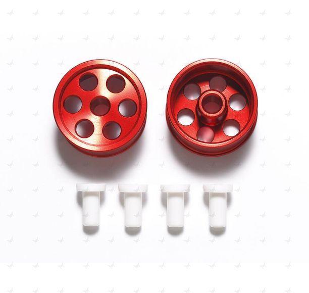 Mini 4WD GUP HG Aluminum Reversible Wheels Red (2 pieces) (for Low Profile Tires on Super X/XX/FM-A Chassis)