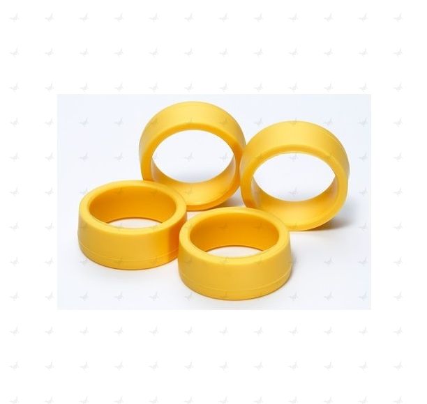 Mini 4WD GUP Low Height Offset Tread Tires Hard (Yellow) (for use with Low Height Wheels)