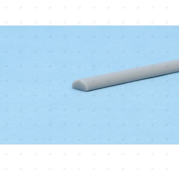5.0mm Plastic Semicircle Bar Gray (5.0mm diameter x 250mm long) (4 pieces)