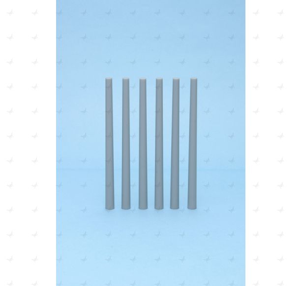 2.0-4.0mm Plastic Tapered Round Bar Gray (2.0 to 4.0mm diameter x 100mm long) (8 pieces)