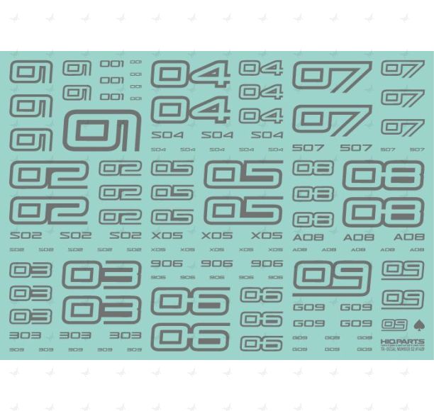 TR Number Decals 2 Gray (14cm x 10cm) (1 sheet)