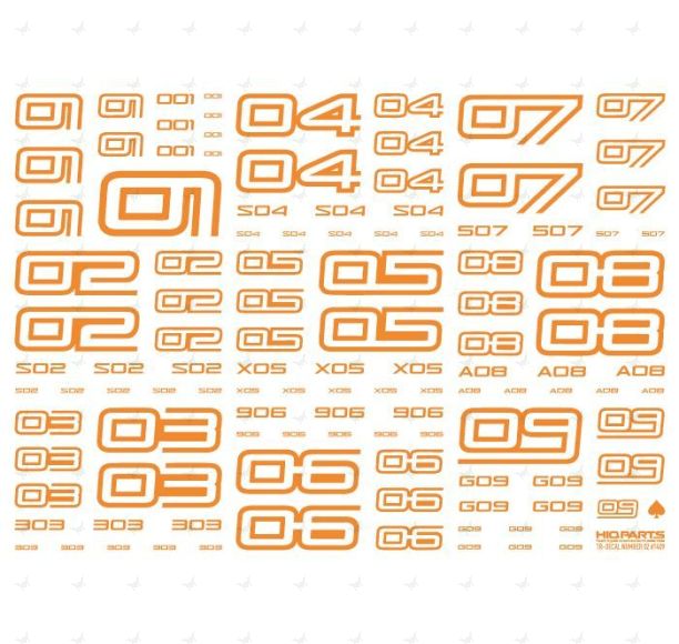 TR Number Decals 2 Orange (14cm x 10cm) (1 sheet)