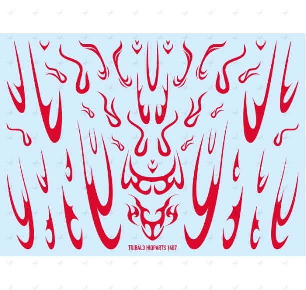 Tribal Decals 3 Red (14cm x 10cm) (1 sheet)