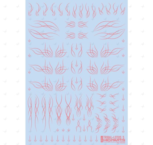 Tribal Lotus Decals S Pastel Pink (110mm x 156mm) (1 sheet)