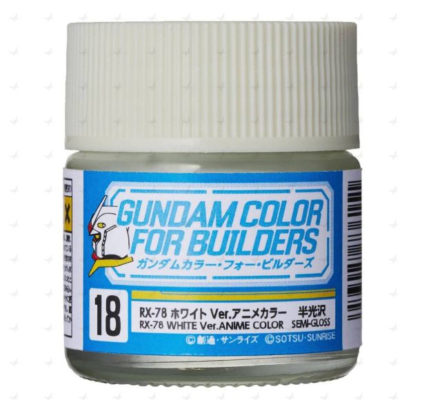 UG18 Gundam Color for Builders (10ml) RX-78 White ver. Anime Color (Semi-Gloss)