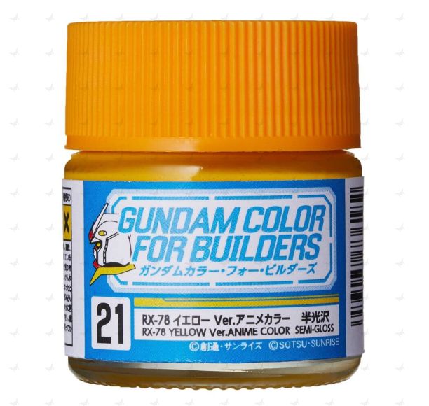UG21 Gundam Color for Builders (10ml) RX-78 Yellow ver. Anime Color (Semi-Gloss)