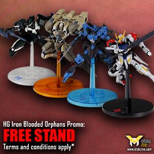 FREE STAND! with every HG Iron Blooded Orphans kits